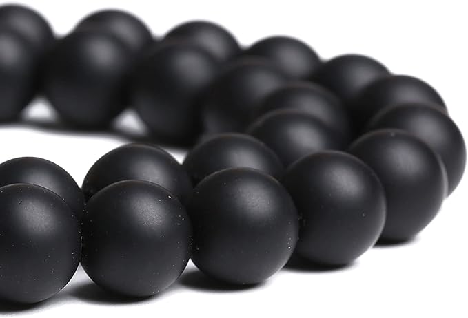12MM 32PCS Natural Stone Matte Black Agate Loose Beads for Jewelry Making DIY Bracelet Necklace