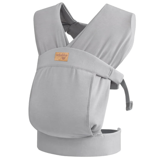 Baby Wraps Carrier Sling, Baby Carrier for Newborns and Toddlers,Skin-Friendly and Soft Front Baby Carrier Wrap Perfect Baby Gifts (Light Grey, Cotton)