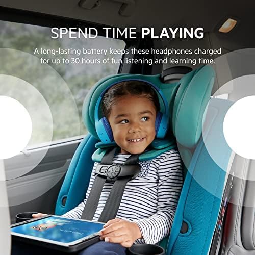 Belkin SoundForm Mini - Wireless Bluetooth Headphones for Kids with 30H Battery Life, 85dB Safe Volume Limit, Built-in Microphone - Kids On-Ear Earphones for iPhone, iPad, Fire Tablet & More - Blue