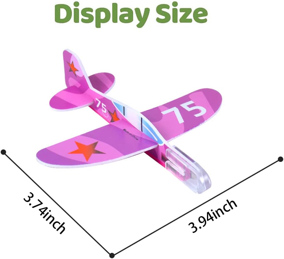 50 Pcs Foam Gliders Planes Toys for Kids, Paper Airplane, Party Favors Goodie Bag Stuffers, Outdoor Flying Toys, Bulk for Classroom Prizes Boys and Girls