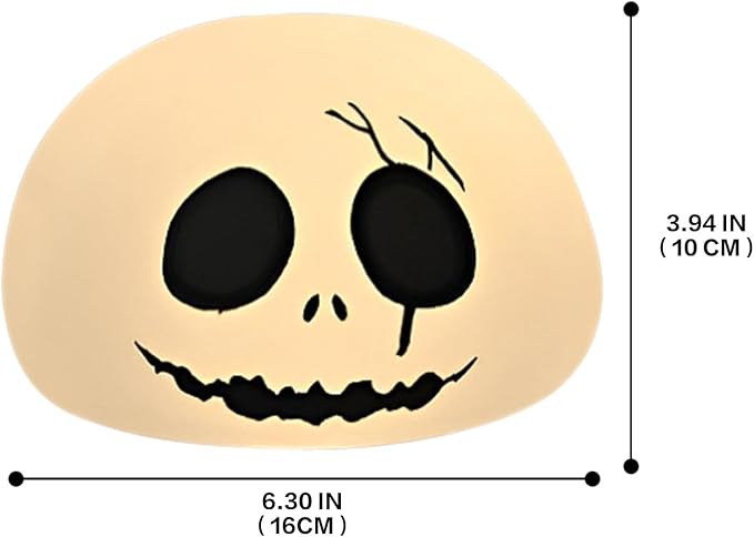 Cute Creative Christmas Skeleton Face Silicon Tap Light - Battery Powered, Multi-Color Changing, Safe and Soft for Indoor Holiday Decoration (White Skellington)