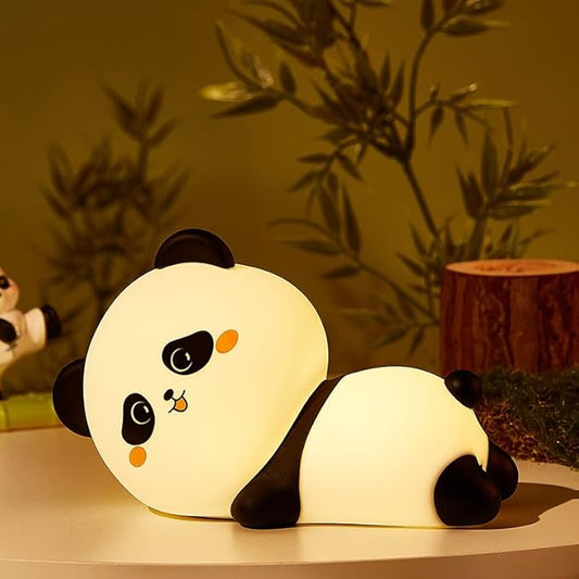Cute Panda Night Light, with Two Actions: Sitting and Lying, Suitable for Desktop and Bedside Decoration, Rechargeable, dimmable, Touch Control, a Unique Gift for Family Members on Birthdays