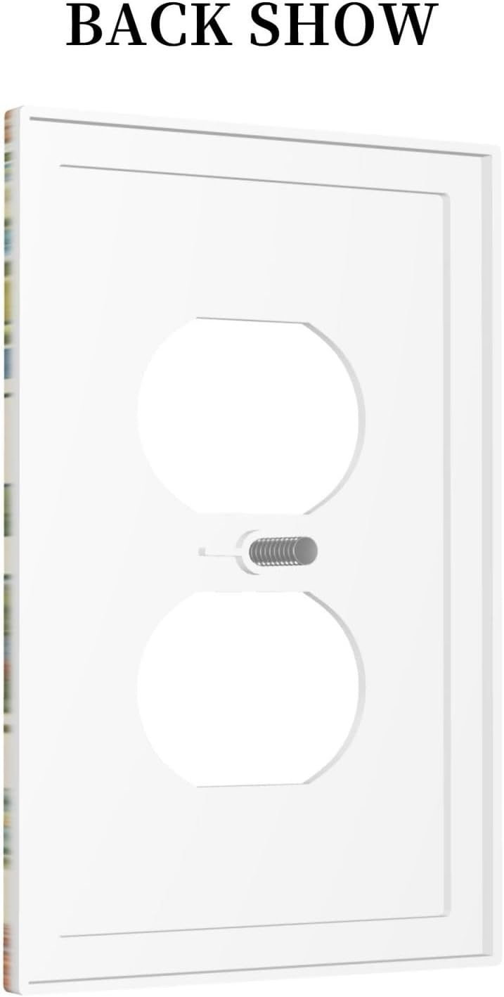 Decorative Outlet Covers Rustic Plant Garden Leaf Flower Butterfly 1 Gang Duplex Light Switch Cover Plate Wall Plates for Electrical Outlets Switchplate Faceplate for Bedroom Home Decor