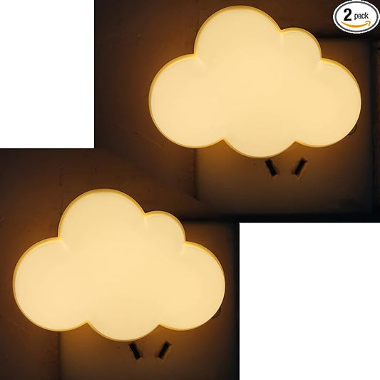 AUSAYE 2Pack LED Night Light Plug in Lamp Cloud Night Light Mini Pretty Night Lights for Adults Kids NightLight