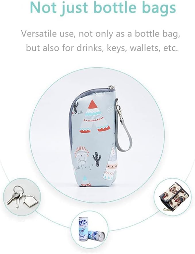 Kisangel Infant Bottles 1pc Car Milk Bottle Warmer Portable Baby Bottle Bag Insulated Milk Bottle Bag Keep Warm Carrying Sleeve Pouch for Newborn Toddler Baby Bottles