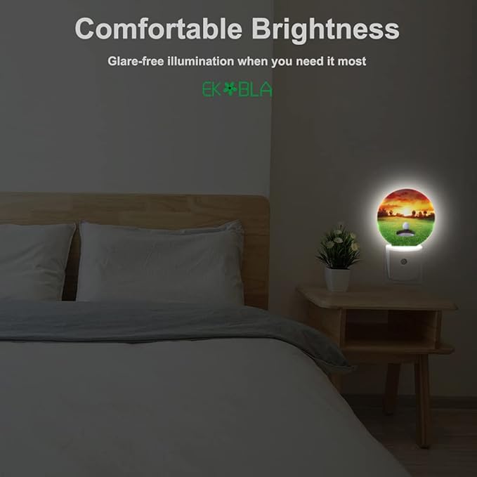 EKOBLA Golf Ball LED Night Light Golf Course Grassland Plug-in Nightlights Home Auto Sensor LED Dusk to Dawn Light for Bedroom Bathroom Kitchen Corridor
