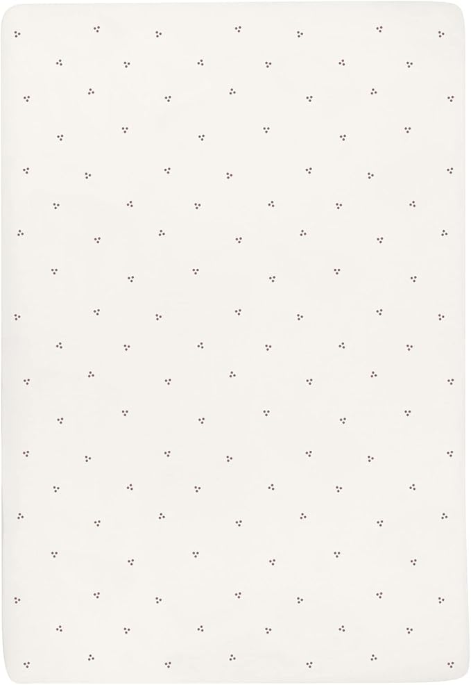 Ely's & Co. Patent Pending Waterproof Crib Sheets, 100% Cotton with Waterproof Lining - Built in Mattress Protector, 2 Pack Fitted Crib Sheet Set, Berry and Cluster Dot (Lavender) 28” x 52”