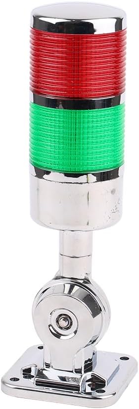 110V to 220V LED Stack Tower Lights, Industrial Warning Lights, Andon Lights, Column Signal Tower Indicator Lamp Beacon, Continuous/Flashing Light Switchable, 2 Layer (with Buzzer)