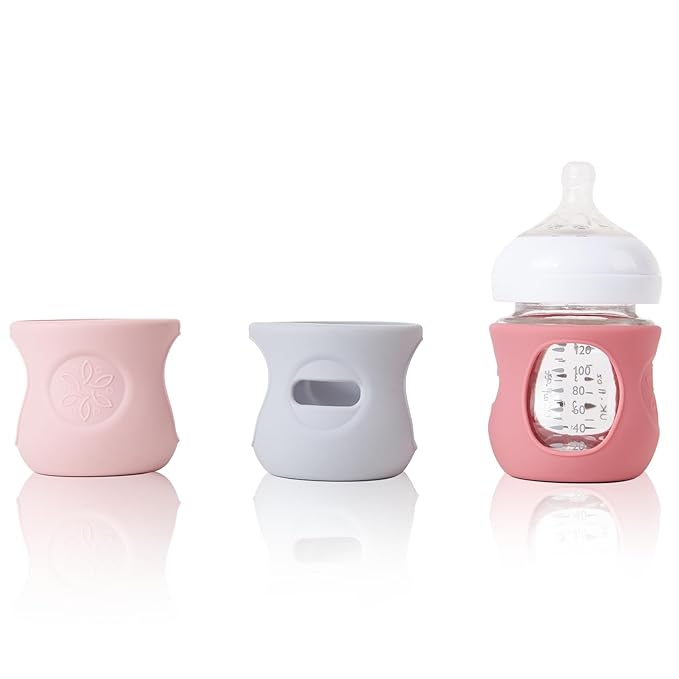 3 Pack Silicone Sleeve for Avent Natural Glass Baby Bottles, Compatible Philips Avent Glass Natural Baby Bottle 4oz
