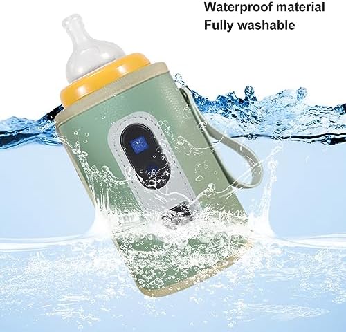 Pssopp Bottle Breast Milk Warmer, Portable Milk Bottle Warmer 5 Speeds Milk Heat Keeper Fast Baby Food Heater for Outdoor Car Travel (Green)