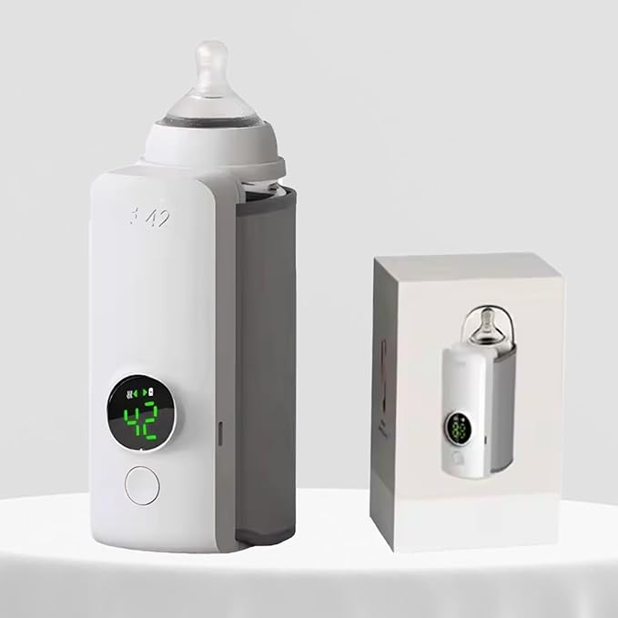 Portable Bottle Warmer - Shmian 6-Temperature Fast Heating in 20 Mins, 6000mAh USB Rechargeable for Travel | Night Vision Display | Fits Most Bottles