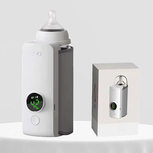 Portable Bottle Warmer - Shmian 6-Temperature Fast Heating in 20 Mins, 6000mAh USB Rechargeable for Travel | Night Vision Display | Fits Most Bottles