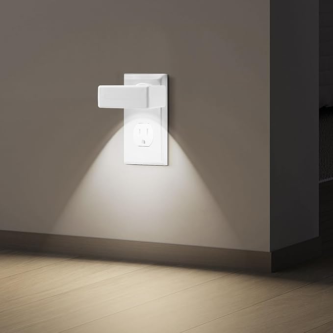 4-Pack LED Night Light Plug in with Adjustable 180° Swivel Head, Dusk to Dawn Auto On/Off, Daylight 5000K 100LM, for Kitchen Counter, Desk, Staircase, Hallway, BathroomNon-Dimmable