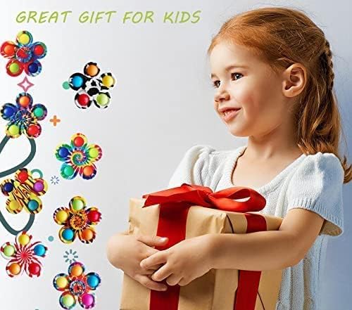 20 Pcs Pop Bubble Fidget Spinners for Party Favors, Hand Fidget Bulk Toys for Classroom Prizes, Halloween Christmas Valentine Gifts for Kids Goodie Bag Stocking Stuffers