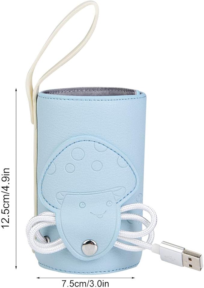 Portable Milk Warmer,Baby Bottle Warmer, USB Baby Bottle Warmer Portable Milk Travel Storage Insulation Thermostat(Blue), Baby Bottle Warmer for breastmilk car Baby Bottle Warmer Infant Feeding