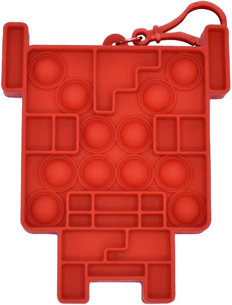 Minecraft Mini Bubblerz Fidget Bubble Popper Backpack Hanger (Creeper, Cow, Steve, Alex)