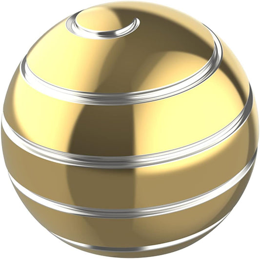 Kinetic Desk Toy Ball, 1.54'' Kinetic Desktop Spinning Toys, Optical Illusion Fidget Toys Gadgets for Adults Office Anxiety, ADHD (39MM, Gold-A)