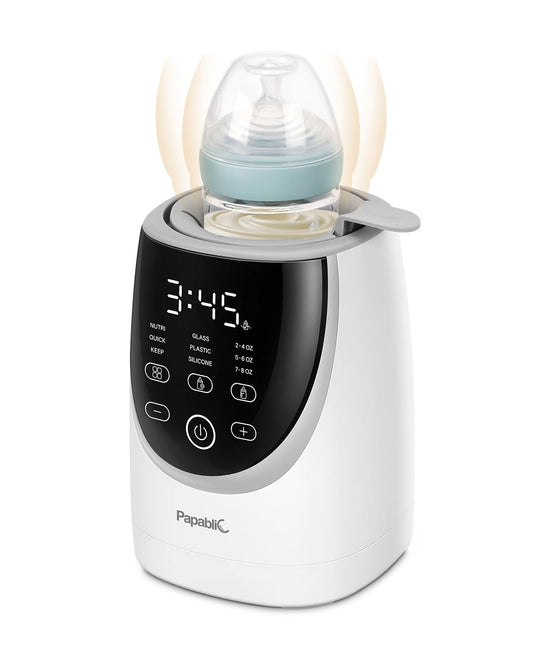 Papablic NutriWarm™ Swirlable Bottle Warmer – Advanced Nutrient-Preserving Warming Technology, Fast and Even Warming for Breastmilk & Formula, Precise Temperature Control, Easy to Use