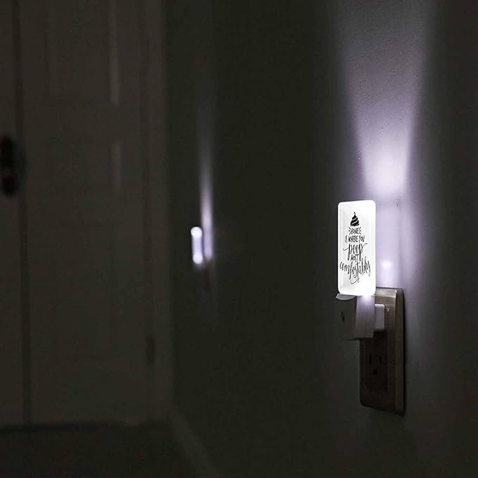 LED Night Light,Funny Sweet Home Saying LED Night Light Plug into Wall with Dusk to Dawn Light Sensor White Energy Efficient Nightlight for Bedroom Bathroom Hallway Living Room Kitchen