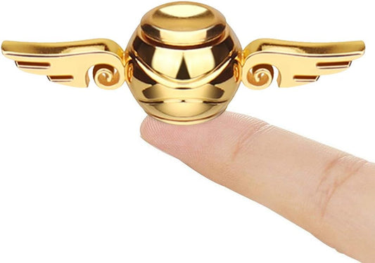 Golden Fidget Spinners Toys Metal for Kids Adults - Cool Finger Hand Spinner Orb Ball Toys for Age 3-12 Boys, Desk Toy Decoration Gift for Sensory Anxiety Stress Relief Autism