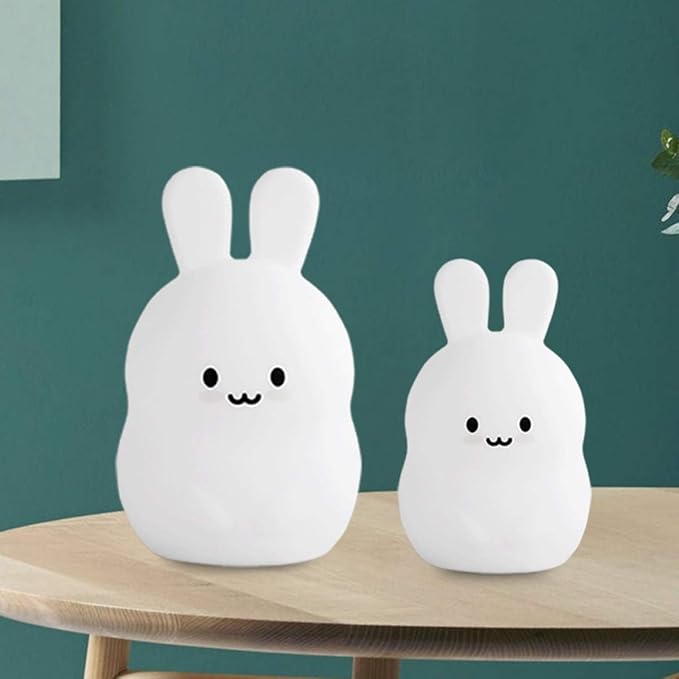 WHA&DARREN Night Light for Kids, Bunny Night Light, Silicone Nursery Light for Baby and Toddler, Animal Night Lights for Girls and Boys, Cute Lamps for Bedroom