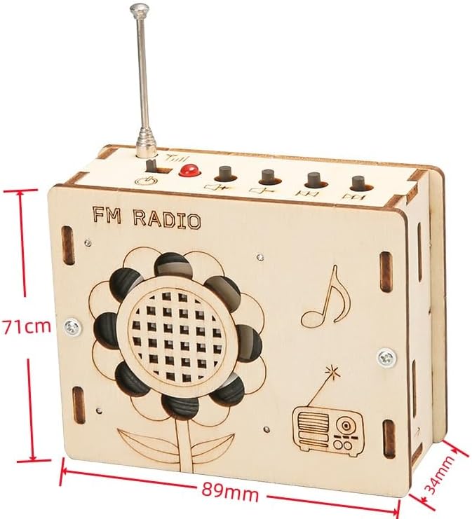 DIY FM Radio Kit and Solar Fan Kit, Electronic Science Project with PCB, Speaker, Case, Assembly Tools,Gifts for Smart Kids