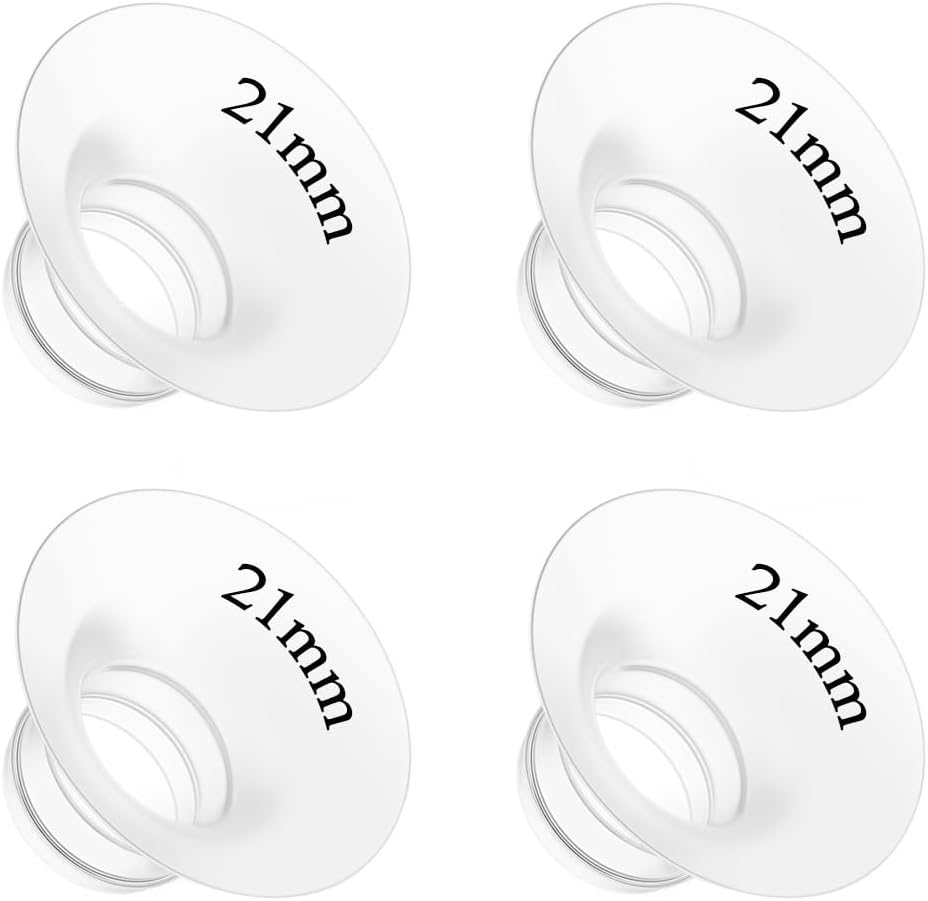 4Pcs Flange Insert 21mm Compatible with Momcozy M5/M9/M6/V2 Pro/V2 pro/S12 Pro/S9 Pro/Spectra/Medela/eufy/Elvie/Lansinoh/Paruu P10 Breast Pump,and Most 24mm Shields