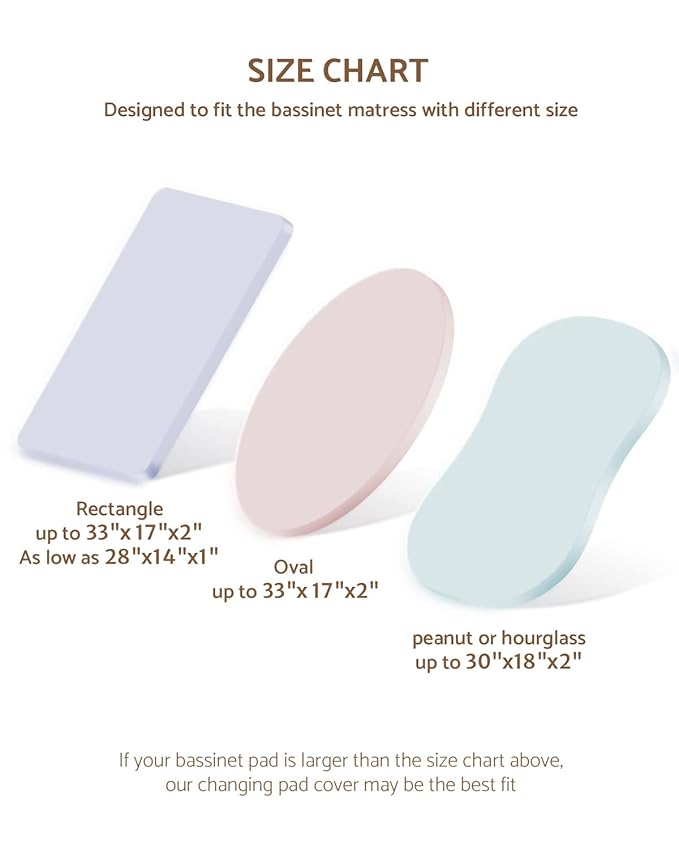 Blissful Diary Muslin Bassinet Sheets for Baby Girls Boys, Boho Soft Cotton Fitted for Oval Hourglass Rectangle Mattress, 2 Pack(Sunshine&Brown)