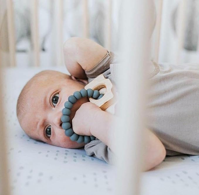 Ely’s & Co. Crib Sheets, Baby Boy/Girl Fitted Crib Mattress Sheet Set, 2 Pack, 100% Jersey Knit Cotton, Infant and Toddler Nursery Bedding, Grey Sage Diamond, 28” x 52”