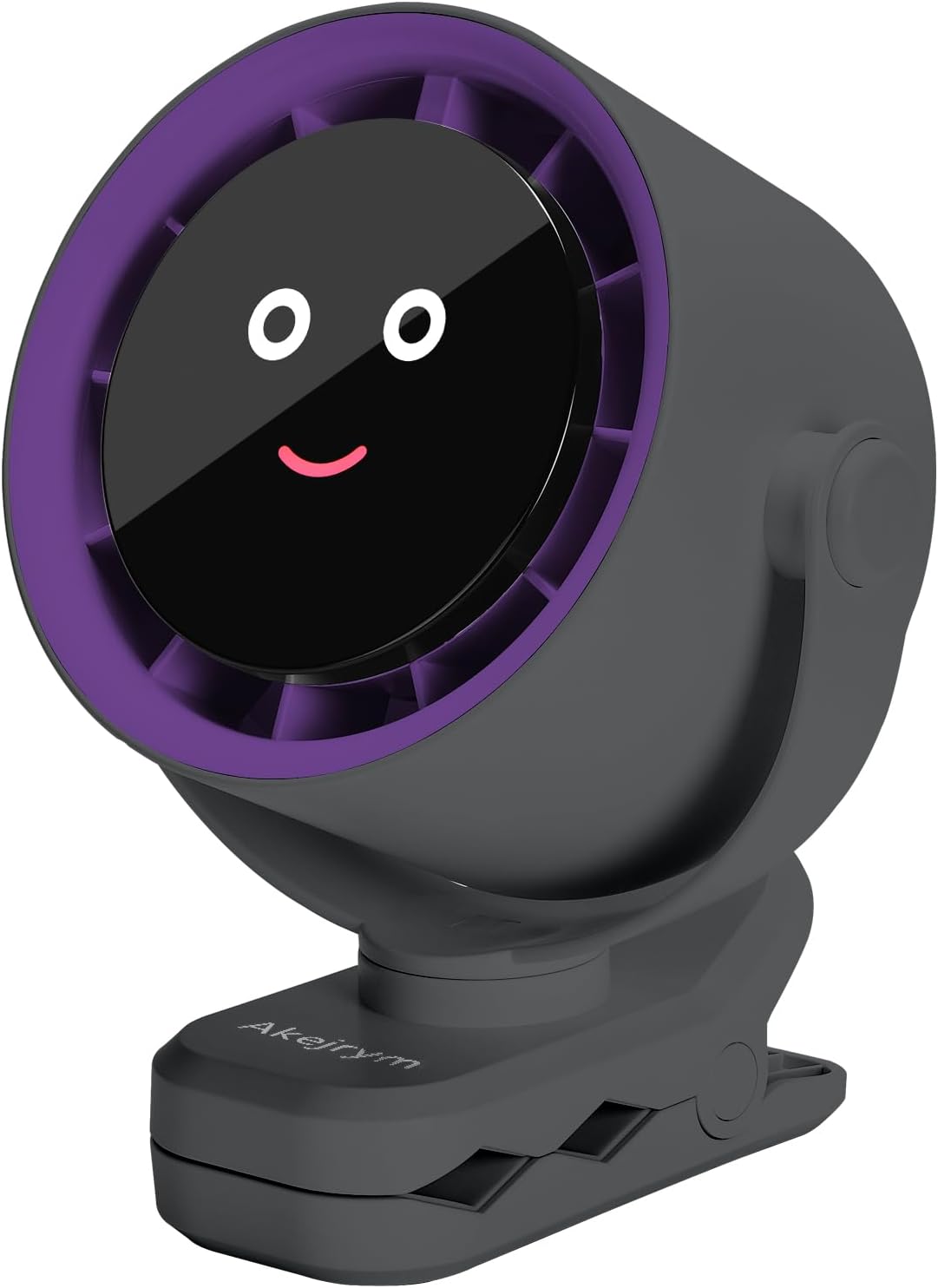 Clip on Fan for Bed, Portable Fan for Travel, Air Turbo Tech & Digital display, 360° Rotate & 5 Speeds stroller fan, For Home Office Stroller Camping - Grey