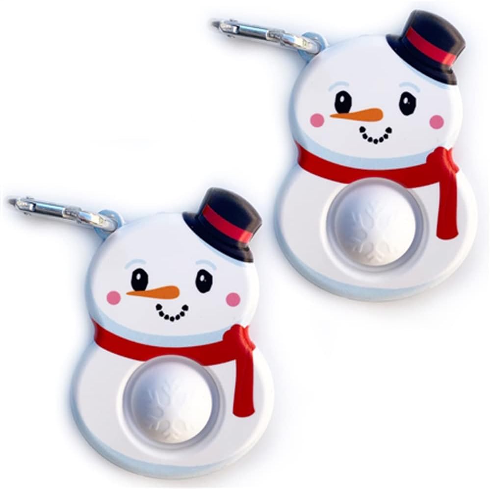 Top Trenz OMG Pop Fidgety Bubble Fidget Toy Stress Relief Anxiety Boredom Keychain (Christmas - Snowman)