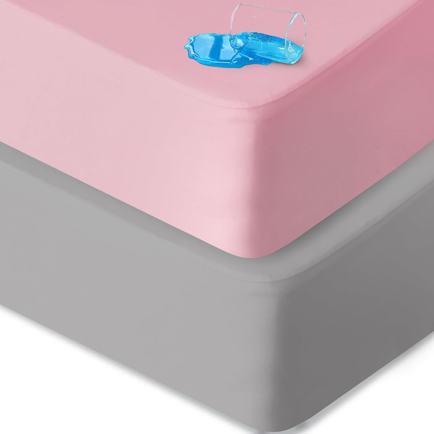 Waterproof Bassinet Sheets Fit for Miclassic, Baby Delight, TCBunny, Milliard, Dream On Me Traveler/Skylar and Other Bedside Sleeper Bassinet Mattress, Ultra Soft Microfiber Sheets, Grey & Pink