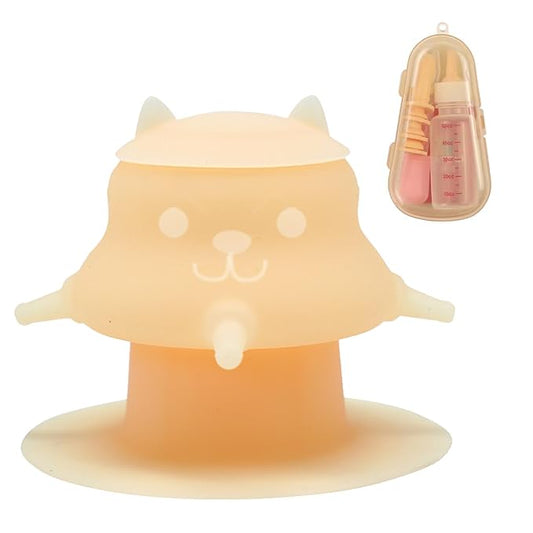 Puppy Bottles for Nursing Puppy Milk - 230ML Upgrade Puppy Feeder for Multiple Puppies, Kitten Bottle Feeding Kit,4 Nursing Nipples for Kittens,Puppies (Orange)