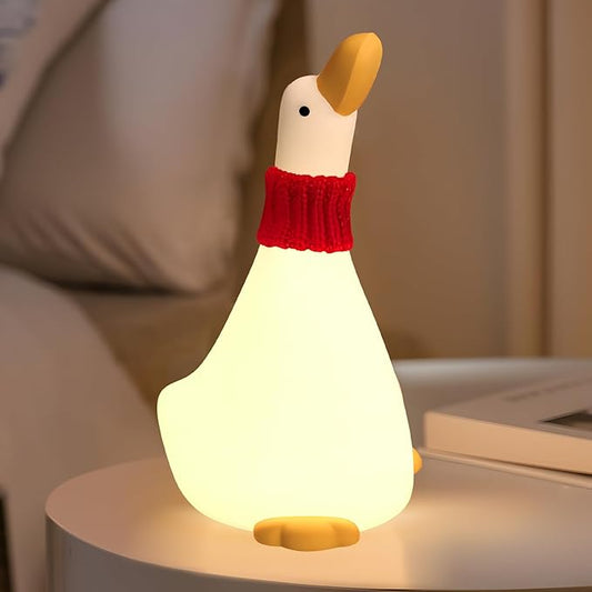 LED Duck Night Light for Baby Nursery, Toddler Fun Dream Duck Light Silicone Squishy Lamp, Rechargeable Bedside Touch Lamp, Christmas Gifts, Room/House Decor for Kids