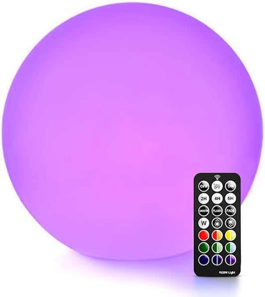 LOFTEK 12-inch LED Dimmable Light Ball: Waterproof Floating Pool Lights with Remote, 16 Colors Sphere Night Light, Cordless & Fast Chargeable, Sensory Toys for Kids, Home, Party, Pool Decor