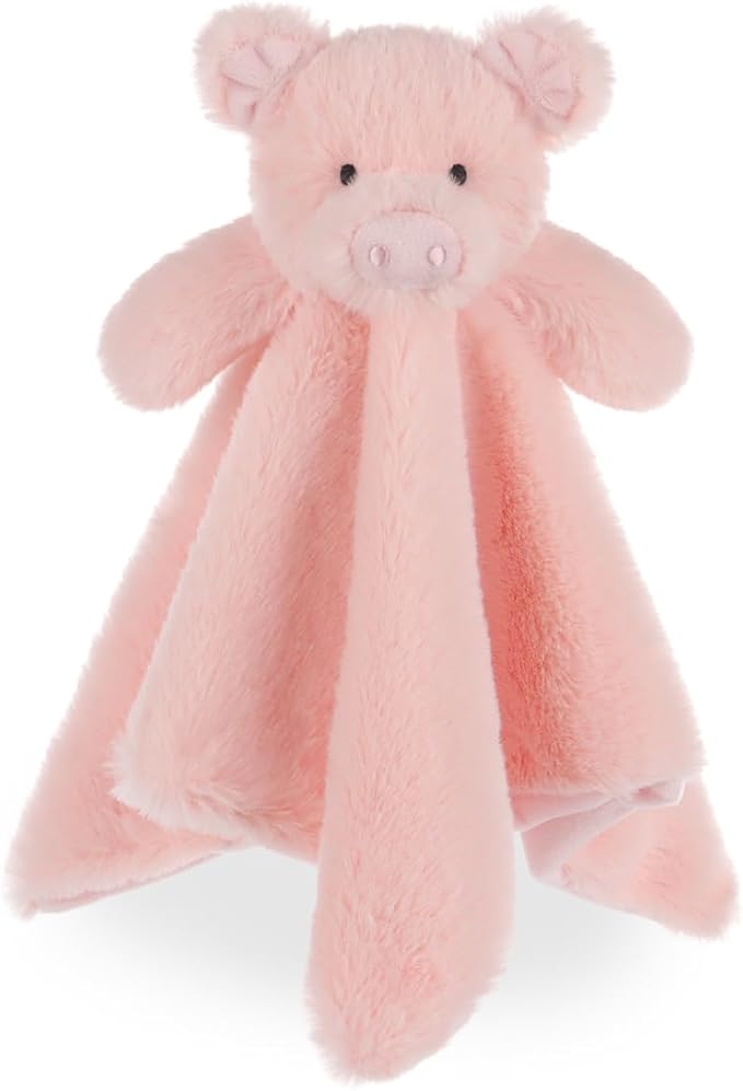 Apricot Lamb Smart Pig Security Blanket for Babies, Soft Loveys for Baby Boy and Girl, 14 Inches for Infant and Toddlers