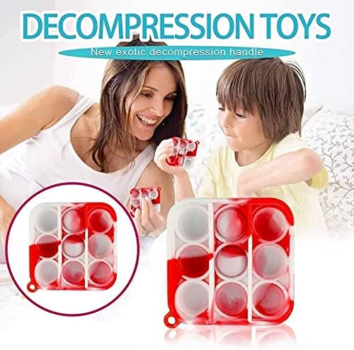 30 Pcs Tie Dye Squeeze Pop Bubble Simple Fidget Sensory Toys, Keychain Wrap Small Pop Bulk Classroom Prizes Relieve Anxiety Stress Toy for Kids Adult