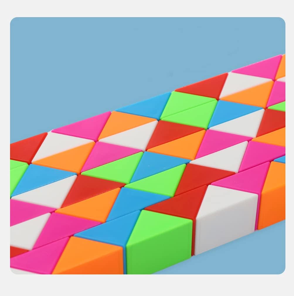 Fidget Magic Snake Cube Puzzles Twist Ruler Speed Cubes Brain Teaser Game Toys for Kids (72 Block 1PACK)