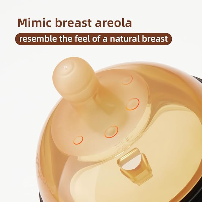Thyseed PPSU Natural Breast-Like Bottle with Nipple(0-3 Months),10oz，2pack