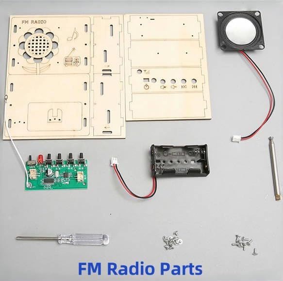 DIY FM Radio Kit and Solar Fan Kit, Electronic Science Project with PCB, Speaker, Case, Assembly Tools,Gifts for Smart Kids