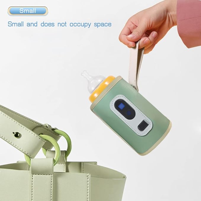 USB Milk Warmer Bag, Portable Bottle Warmer for Travel, 5-Speeds Temperature Adjustment Drink Warm Milk Bottle Insulation Cover with USB Cable