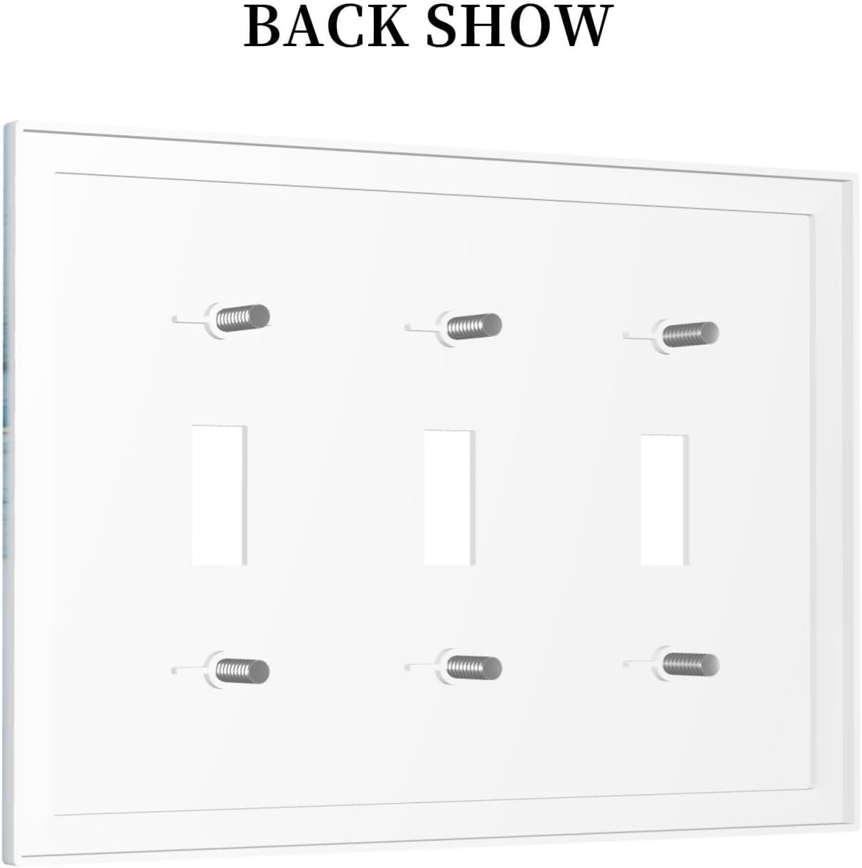 Decorative Switch Covers Plate Modern Abstract Blue Gold Line Marble 3 Gang Artistic Wall Plate Unique Triple Toggle Light Switch Plate Jumbo Faceplate for Kitchen Bedroom Home Decor