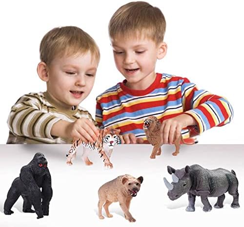 15 Animal Toys for Boys Realistic Safari Animals Farm Zoo Educational Toy Gift with Play Mat for 2 3 4 5 6 7 Year Old Girls Toddlers Kids