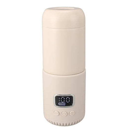 Portable Milk Warmer for Travel, 400ML Large Capacity Portable Bottle Warmer, Electric Hot Water Boiler for Breastmilk On The Go, Temperature Control 37℃ to 55℃