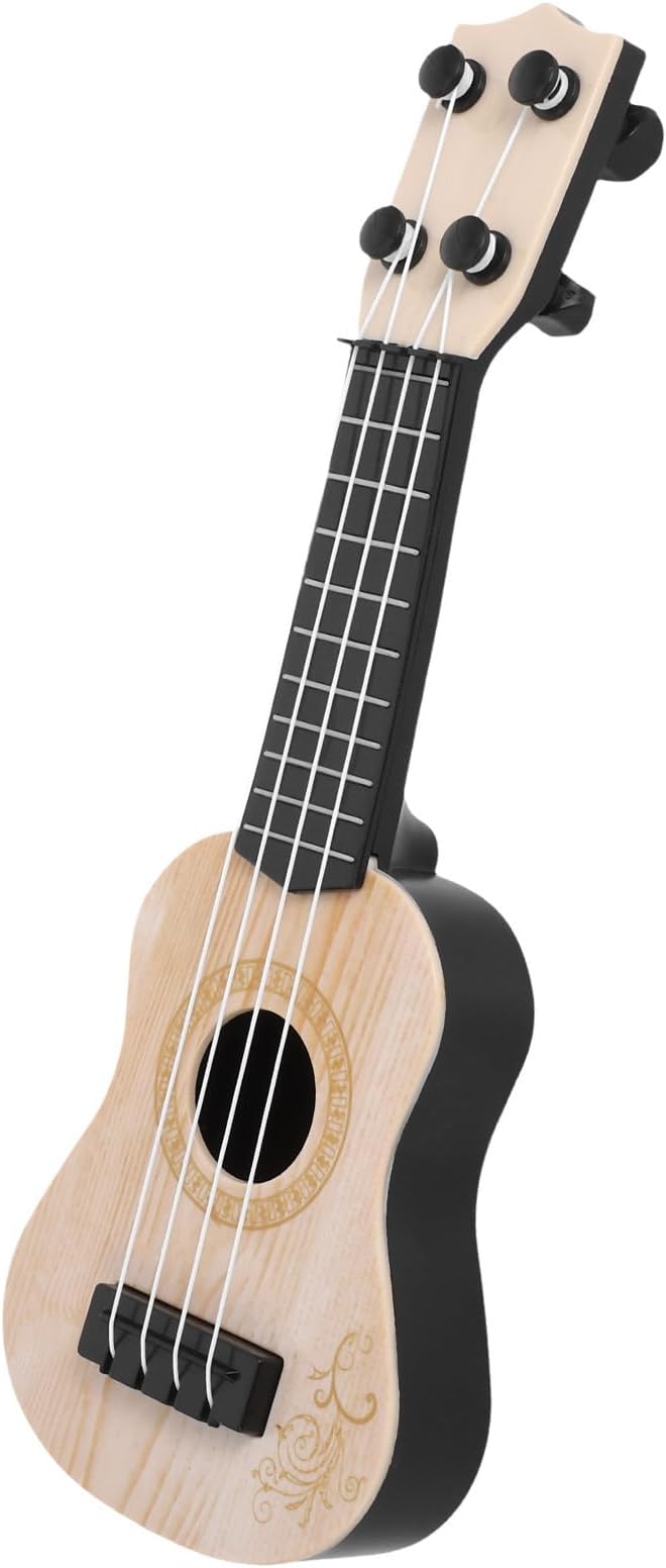 Kisangel 1pc Wooden Kids Ukulele Toy Toddler Guitar Classical Instrument Ukulele Musical Toy for Preschool Children (Beige)