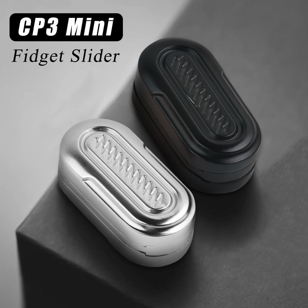 STONESTAR CP3 Mini Fidget Slider, Magnetic Metal Fidget Toys Adult EDC Fidget Toy Haptic Slider, ADHD Tools Sensory Toys Anti-Anxiety Stress Relief Toy for Unisex Adults (Silver)