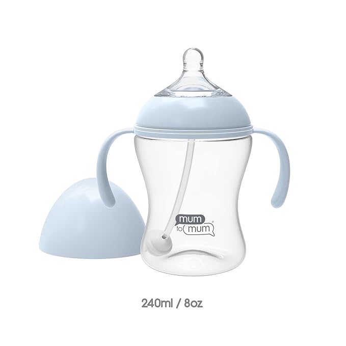 Self Grip Baby Bottles 8oz with "L" Flow Rate Nipples for 6-12 Months, 2 Pack, MM106AA