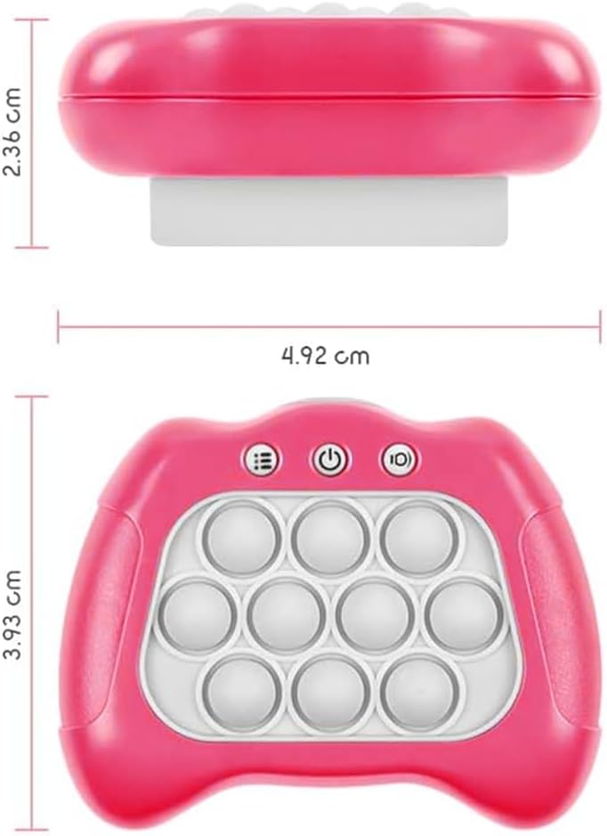Fast Push Bubble Game, Quick Push Pop Game, Quick Push Toy with Lights, Pop Fidgets Game Toys, Fun Stress & Anxiety Relief Games Toys (Pink)
