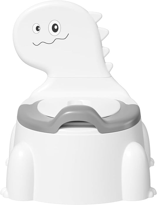 Potty Seat Baby Training Chair Boys Girls Toddler Dinosaur Comfortable children 1-5 years old Baby toilet Animal seat with lid back potty trainer (Grey)