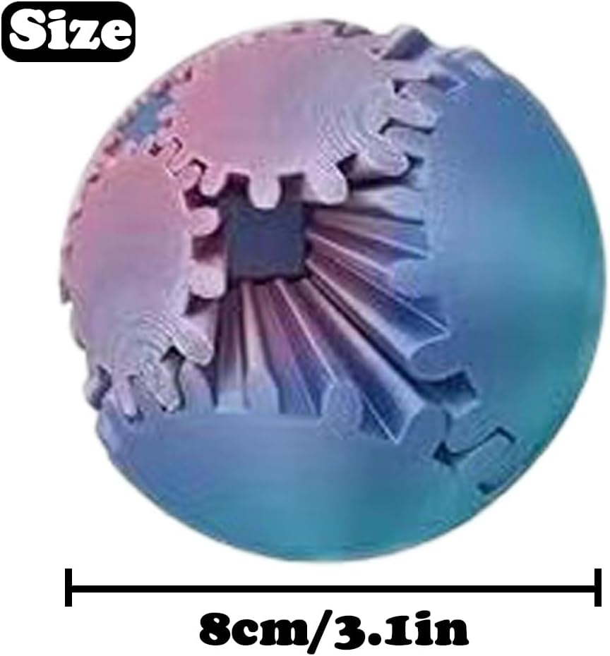 3D Printed Gear Ball, Gears phere Gear Ball Fidget Toy, Puzzle Balls, Fidget Ball, Cube Fidget Toy ,Gear Ball Toys for Classroom Prizes, Party Birthday, Anxiety Relaxing and Stress. (Pink and Cyan)